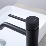 Luzzo® Serru - Messing Wastafelkraan Hoog Diamondgrip - Mat Zwart