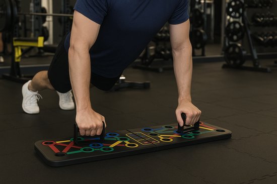 Push-up Board 14-in-1 – Multifunctioneel Fitnessbord voor Thuis en Sportschool – Opvouwbaar – Inclusief Handgrepen