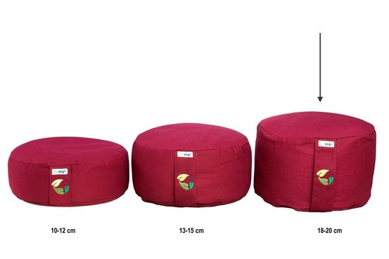 Ecoyogi meditatiekussen rond - hoog (18-20cm)