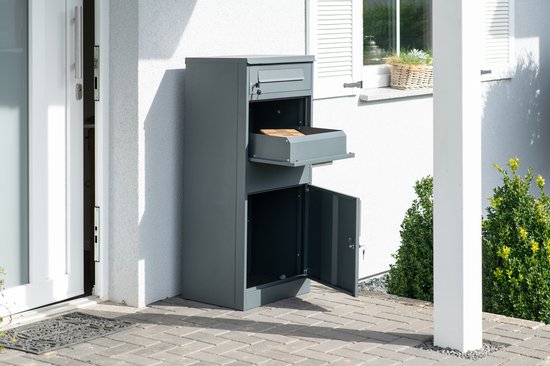 Westmann Pakketbrievenbus met los Postvak - Staande Pakketbox - Antraciet
