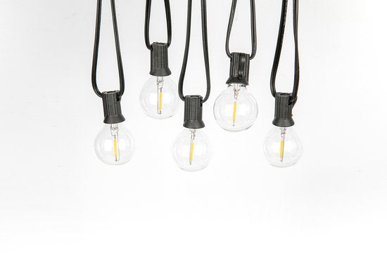 Prikkabel Buiten 15,3 Meter – 25 LED Lampen – Koppelbare Lichtsnoer Buiten – Waterdichte Tuinverlichting – Warm Wit – Sfeerverlichting voor Tuin, Balkon, Terras & Overkapping