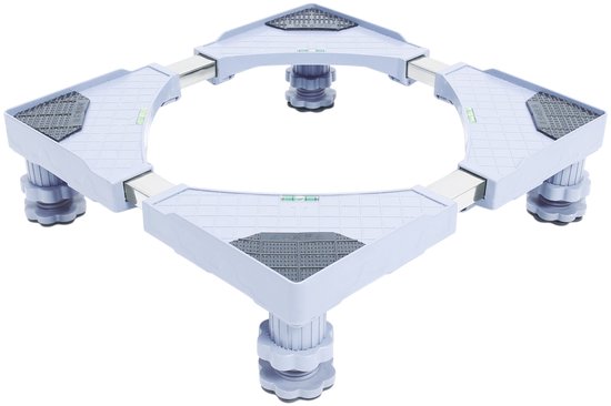 Verstelbare Wasmachine Verhoger – Stabiele en Universele Ondersteuning voor Wasmachines & Drogers – Verhoogt tot 11 cm – Antislip & Geluiddempend