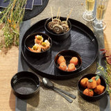 Tapas-set Astra - Glazen Serveerschaal 6-delig - 34x5 cm - Zwart