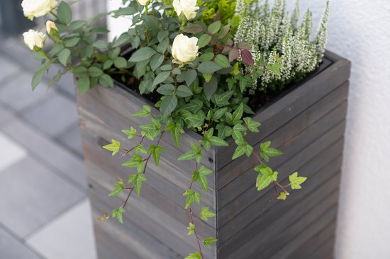 Westmann Mono Houten Plantenbak Pilaar 35x35x56 cm - Grijs