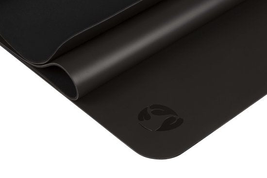 Ecoyogi PRO GRIP Yogamat Extra lang (214 x 68 x 0,42 cm) - Antraciet - 100% Natuurrubber en Vochtabsorberende PU Top Laag | Geweldige veerkracht | Onder alle omstandigheden een stevige grip | Geschikt voor Hot, Bikram, Vinyasa, Flow en Ayenger Yoga