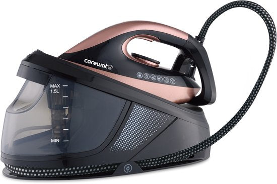 Carewat Stoomstrijkijzer met Stoomgenerator - Goud - 2200W - 1.5L Uitneembare Watertank - 100 g-min Stoomproductie - Keramische Zoolplaat - 3.0 Bar Stoomdruk - Anti-Oververhitting - Geschikt voor alle stoffen