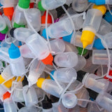 24ME® - Set van 6 Navulbare Lijmflesjes met Naaldpunt Incl. 6 Trechters - 5ML