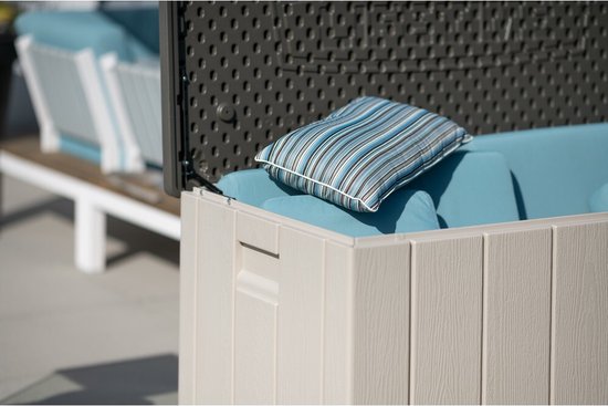 Lifetime® Kunststof Kussenbox 570 ltr - Tuinkist 72x151x69cm - Grijs