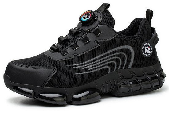 Veiligheidsschoenen Heren - Maat 42 - Stalen Neus & Anti-Perforatie Zool - Lichtgewicht & Ademend - Anti-Slip Werkschoenen met Draaisluiting - Zwart