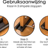 Tochtstopper Deur - Tochtrol - 94.5 cm - Zwart - Seal Strip - Tochtstrip - Tochtkussen - Tochthond - Tochthond Dubbel - Dubbele Tochtrol - Tochtkussen voor Deur