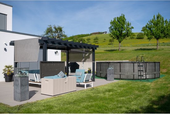 Lifetime® Kunststof Kussenbox 570 ltr - Tuinkist 72x151x69cm - Grijs