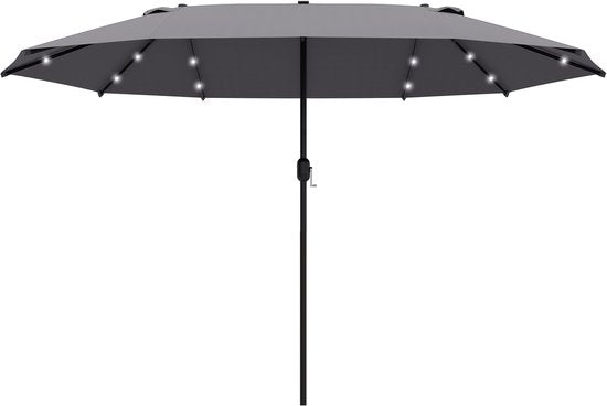 4goodz Duo-parasol 460x270 - brede XL parasol - Donkergrijs