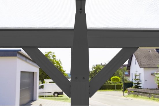 Westmann Aluminium carport met plat dak Helsinki - Antraciet - 503x305x232cm