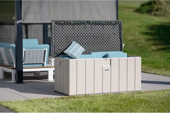 Lifetime® Kunststof Kussenbox 570 ltr - Tuinkist 72x151x69cm - Grijs