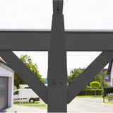 Westmann Aluminium carport met rond dak model Bergen - Antraciet - 505x300x220cm