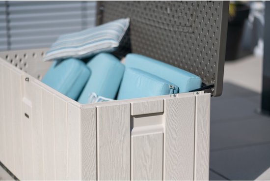 Lifetime® Kunststof Kussenbox 570 ltr - Tuinkist 72x151x69cm - Grijs