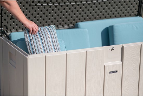 Lifetime® Kunststof Kussenbox 570 ltr - Tuinkist 72x151x69cm - Grijs