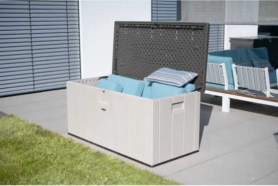 Lifetime® Kunststof Kussenbox 570 ltr - Tuinkist 72x151x69cm - Grijs