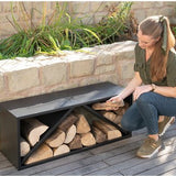 Westmann Hout Opslagrek Metaal WMLG983S - 34x104x40 cm - Zwart