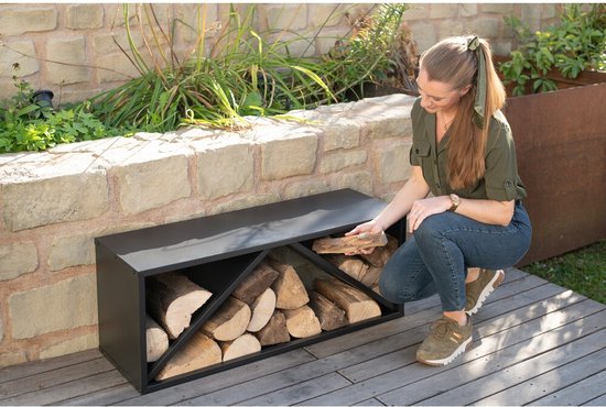 Westmann Hout Opslagrek Metaal WMLG983S - 34x104x40 cm - Zwart