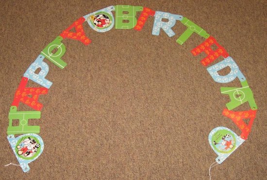 letterslinger - happy birthday - voetbal