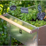 Herstera Garden® Metalen Plantenbak Verrijdbaar- 120x60x84cm - Zilverkleurig
