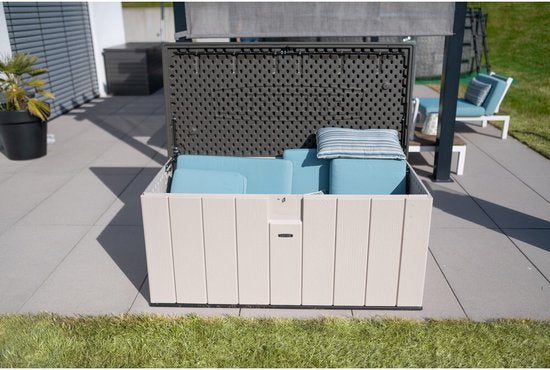 Lifetime® Kunststof Kussenbox 570 ltr - Tuinkist 72x151x69cm - Grijs