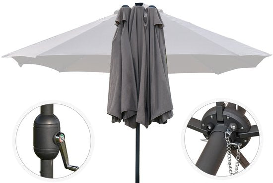 4goodz Duo-parasol 460x270 - brede XL parasol - Donkergrijs