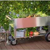 Herstera Garden® Metalen Plantenbak Verrijdbaar- 120x60x84cm - Zilverkleurig