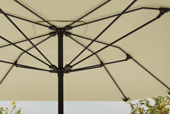 Parasol 233cm Vierkant Kantelbaar - Aluminium buis, Glasvezel