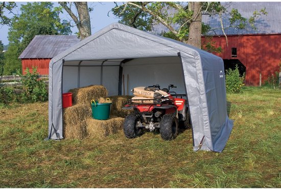 ShelterLogic® Opslagtent SL70443 - 370x370x260 cm - Grijs