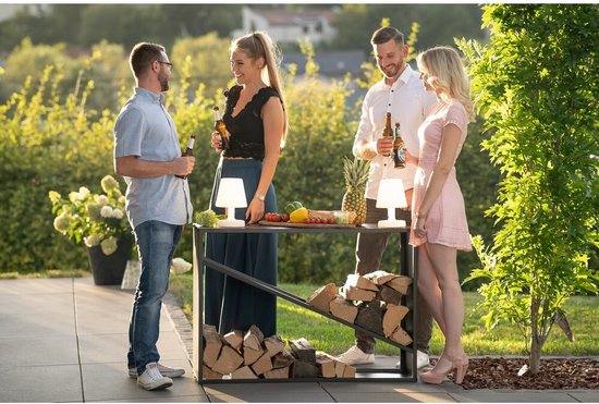 Westmann® Haardhout rek Hugo - 35x115x80cm - Houtopslag buiten - Zwart