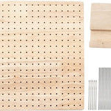 Haakbord - Hout - Complete set met 5 Naalden en 20 Pinnen - Blokkeerbord