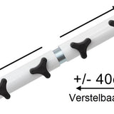 Stevige Hangmatstandaard - Wit - Staal - Afmeting: 280-340x105cm - 150kg draadvermogen