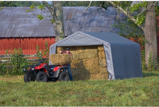 ShelterLogic® Opslagtent SL70443 - 370x370x260 cm - Grijs