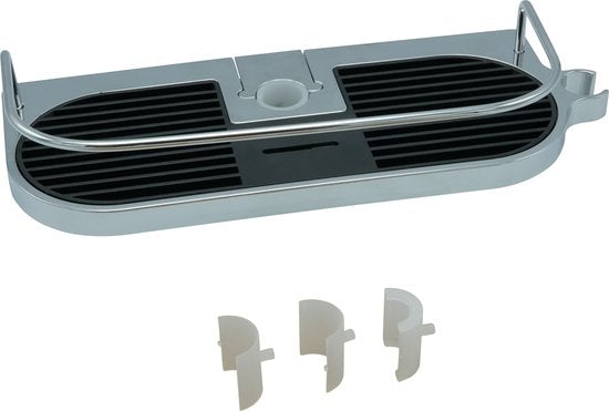 4Goodz zwart chromen doucheplank voor douchestang 30x12x5cm