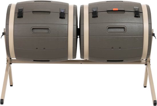 Lifetime® Kunststof Composteerder met 2 vaten 380L - 79x160x110cm