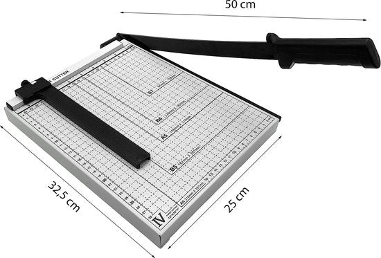 Hefboomsnijmachine - Papiersnijder - Geschikt voor A3, A4, A5, B5, B6 of B7 - Snijtafel - Guillotine voor Papier