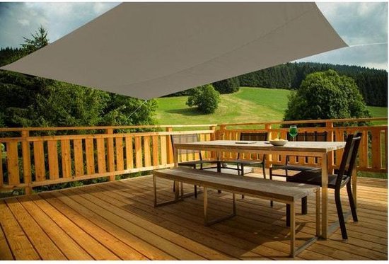 HanSe® Schaduwdoek Rechthoek Waterdoorlatend 5x7 m Zonnedoek