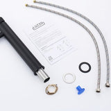 Luzzo® Serru - Messing Wastafelkraan Hoog Diamondgrip - Mat Zwart