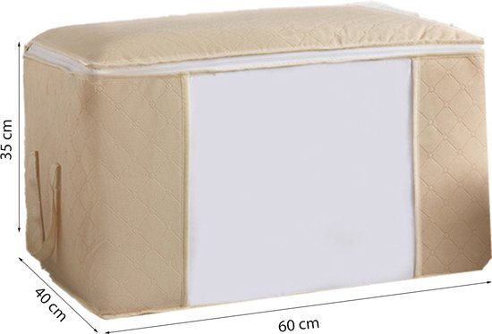 Hoogwaardige Opbergtas voor kleding - Wit - Organizer voor Dekbed - Opbergzak - Opberger voor Seizoenskleding - Zak om ruimte te besparen - Opslag voor dekbed en kleding - Bescherming voor Kleding - Oplossing voor Winterjassen