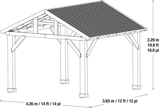 Westmann - YD12949 - Paviljoen - Pergola - Partytent - 330 x 365 x 427 cm