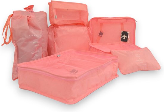 Packing Cubes - Roze - 9-delige set - Packing Cubes Compression - Optimale Koffer Indeling