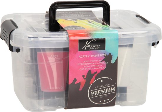 Acrylic box 9 tubes + 6 penselen