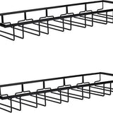 Wijnglazenhouder - 2 Stuks - Zwart - 18 Glazen - 60 cm x 22,5 cm x 6 cm - Wijnglazenrek - Wijnglazenhouder Ophangrek - Glasophangrek - Glazenrek - Wijnglazen houder - Wijnrek