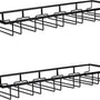 Wijnglazenhouder - 2 Stuks - Zwart - 18 Glazen - 60 cm x 22,5 cm x 6 cm - Wijnglazenrek - Wijnglazenhouder Ophangrek - Glasophangrek - Glazenrek - Wijnglazen houder - Wijnrek