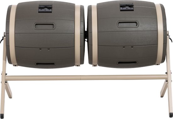 Lifetime® Kunststof Composteerder met 2 vaten 380L - 79x160x110cm