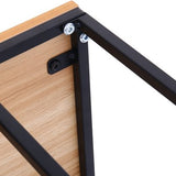 Bijzettafel Industrieel – Laptoptafel Bank – C-vorm Tafel – Smalle Bijzettafel – Houtlook Blad – Metaal Frame – Voor Woonkamer en Slaapkamer