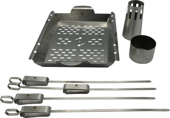 4cookz® 3-in-1 RVS BBQ groenterooster/Kiprooster - Chicken on Beercan
