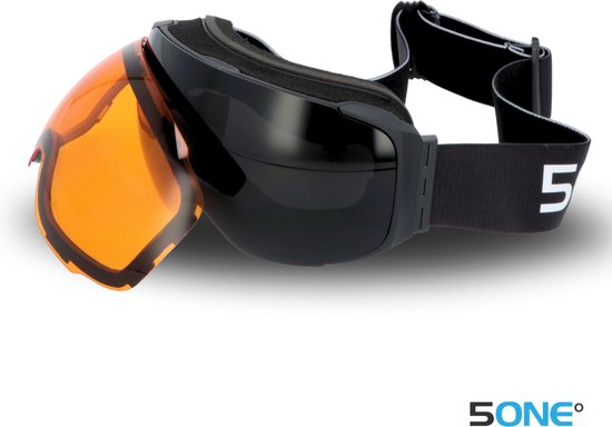 5one® Alpine 9 - Skibril met 2 Verwisselbare Lenzen - en Oranje